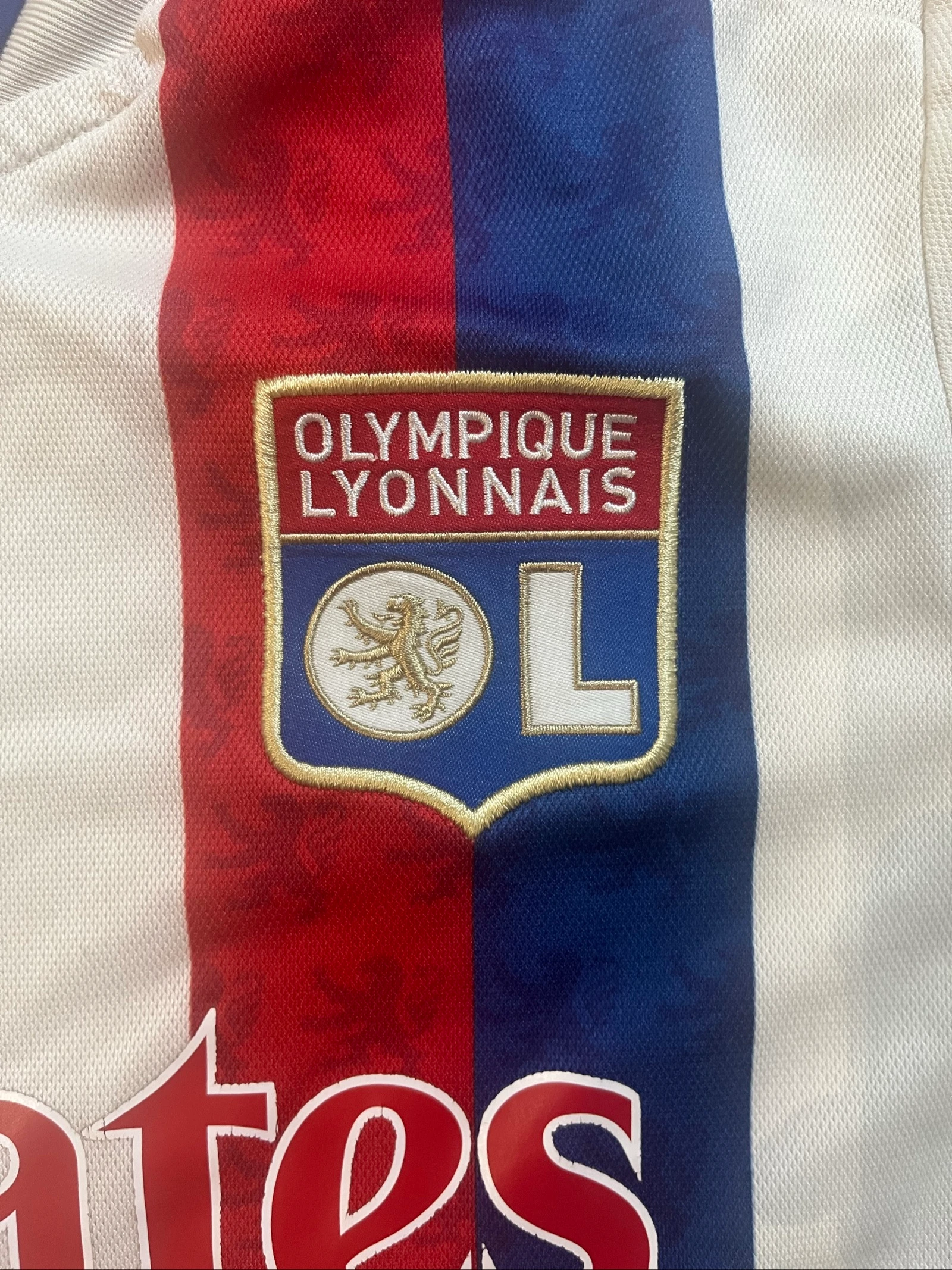 Maiô OL Olympique Lyonnais exterior Emirates 2020-21 - Adidas - tamanho 16anos/XS - satisfatório – photo 3
